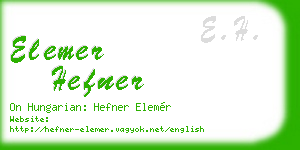 elemer hefner business card