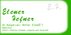 elemer hefner business card